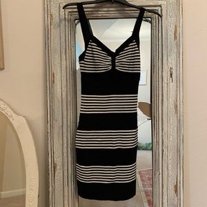 BCBG MAXAZRIA black and white body con dress